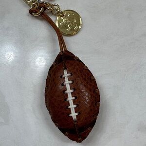 Pratesi Brown Leather Football Keychain NWOT